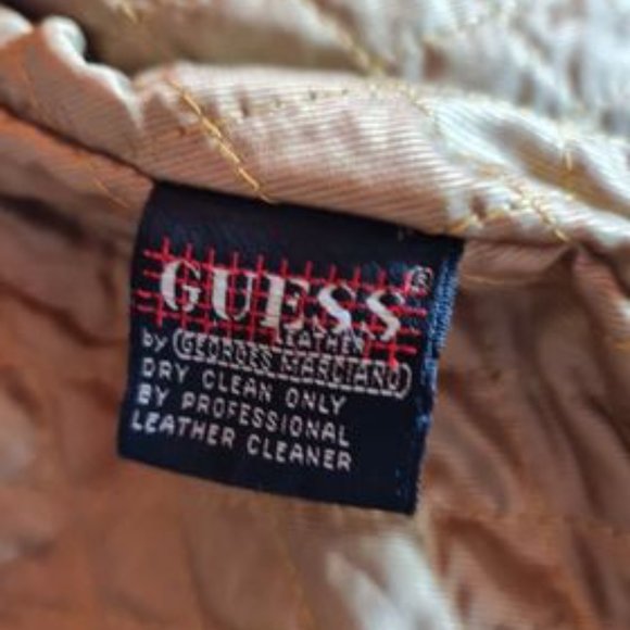 Vintage Guess by Marciano Black Leather Jacket Moto Biker  M - Picture 8 of 8